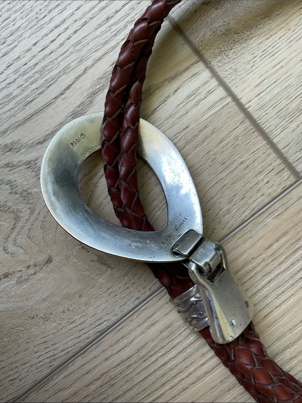 Brighton Double Barrel Brown Braided Leather Belt Cowgirl Boho Western SZ L/XL - Picture 6 of 10